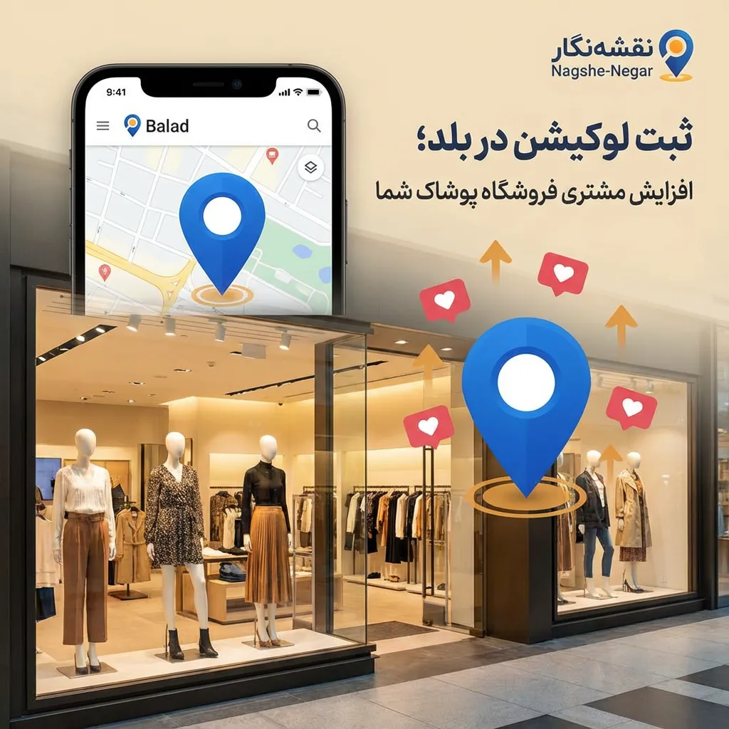 ثبت لوکیشن فروشگاه پوشاک در نقشه بلد